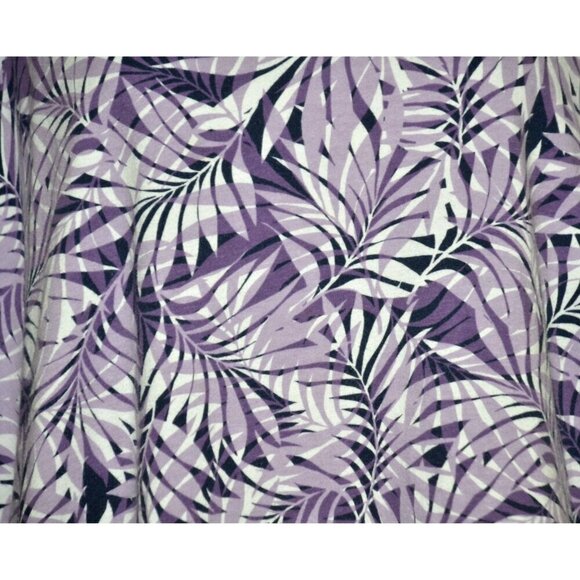 Catherines Easy Fit Tees Tunic Top Size 4X Short Sleeve V-Neck Purple Leaves - Picture 3 of 10